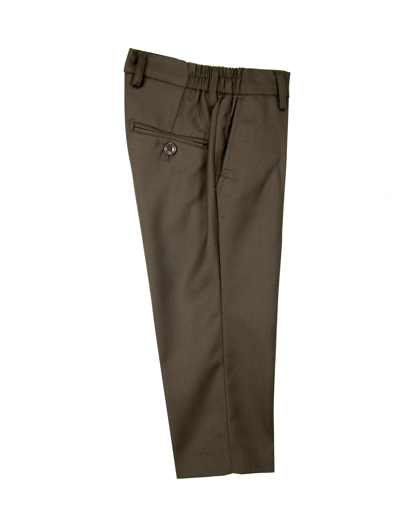 Boys' Brown Flat Front Dress Pants