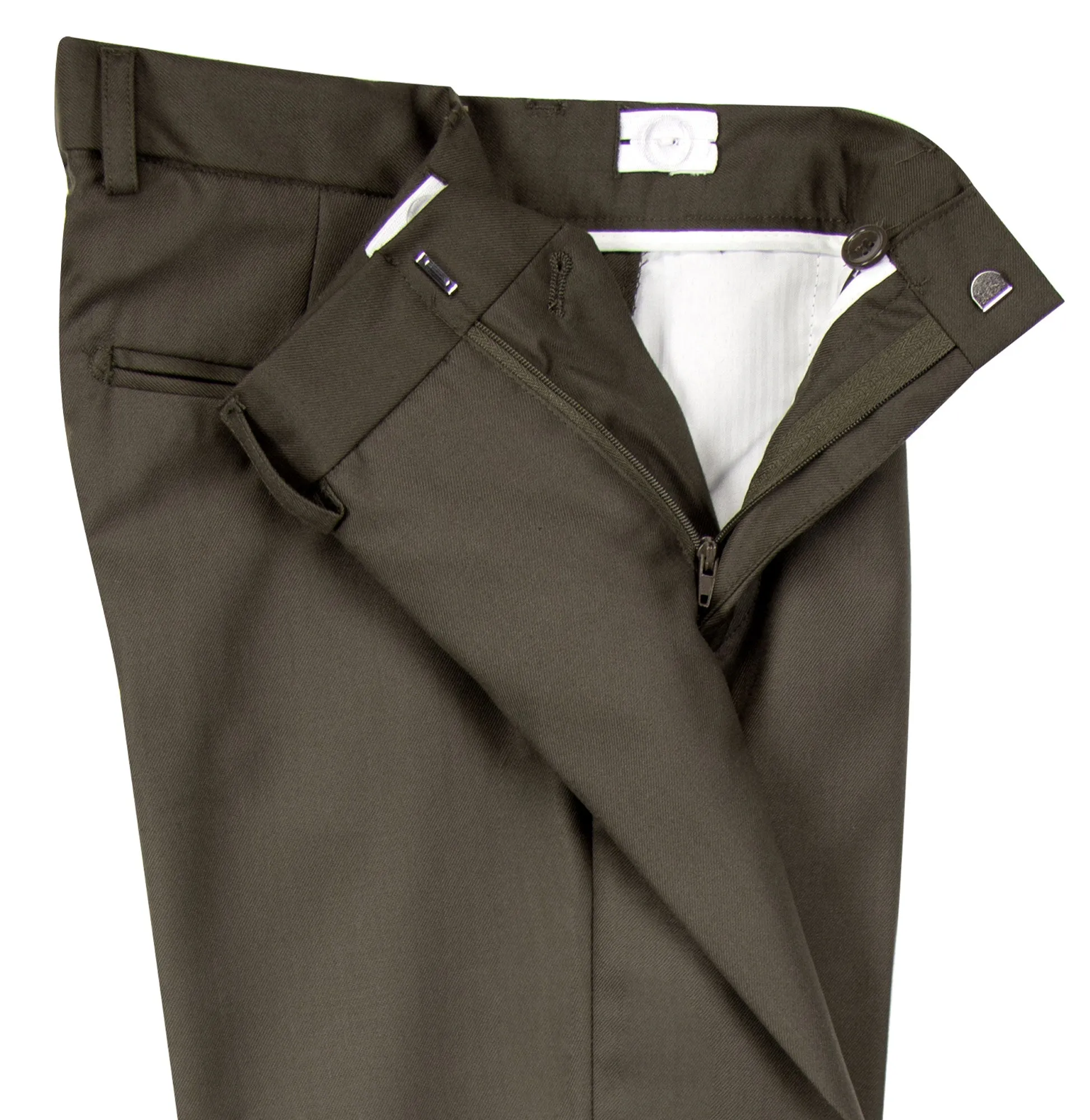 Boys' Brown Flat Front Dress Pants