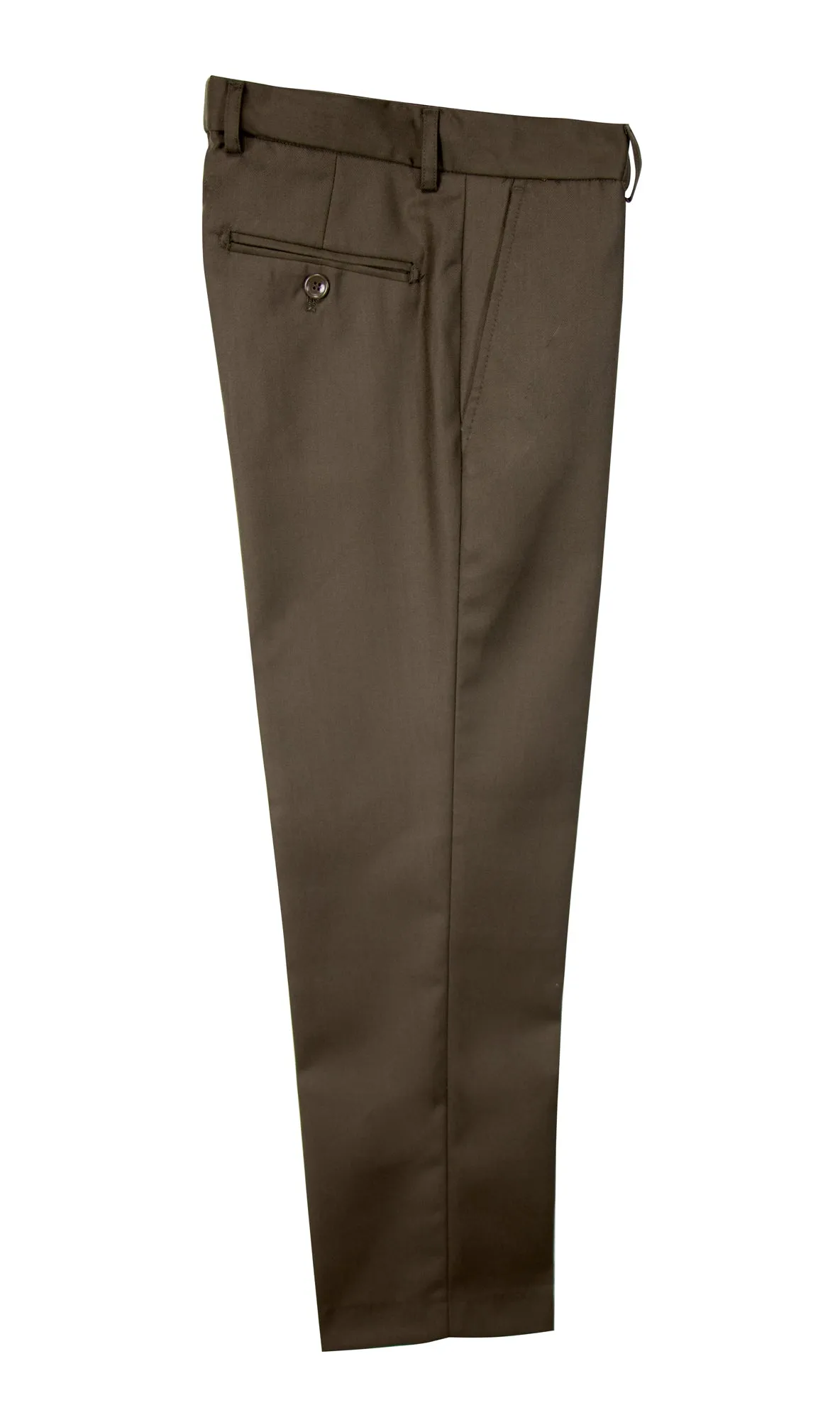 Boys' Brown Flat Front Dress Pants