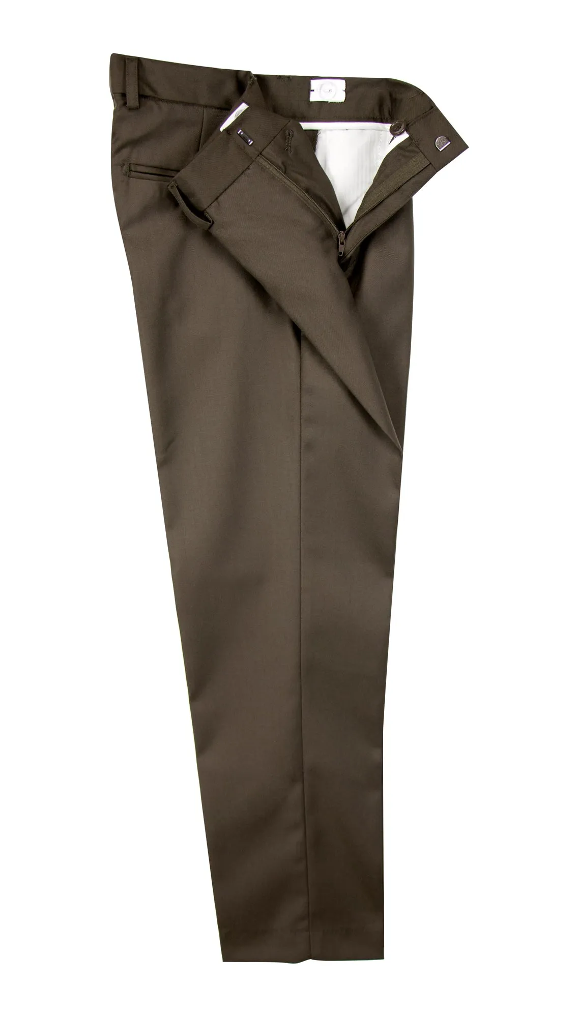 Boys' Brown Flat Front Dress Pants