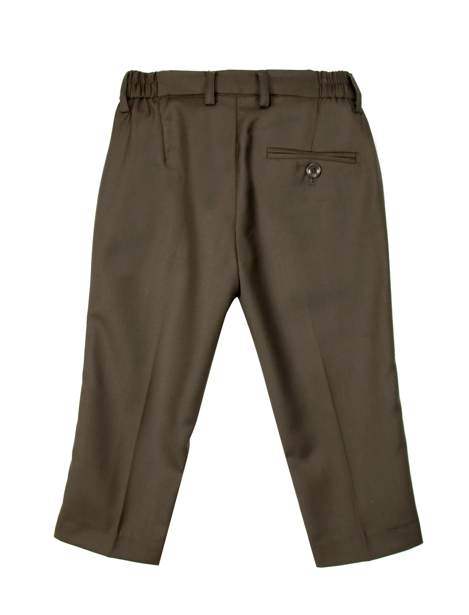 Boys' Brown Flat Front Dress Pants
