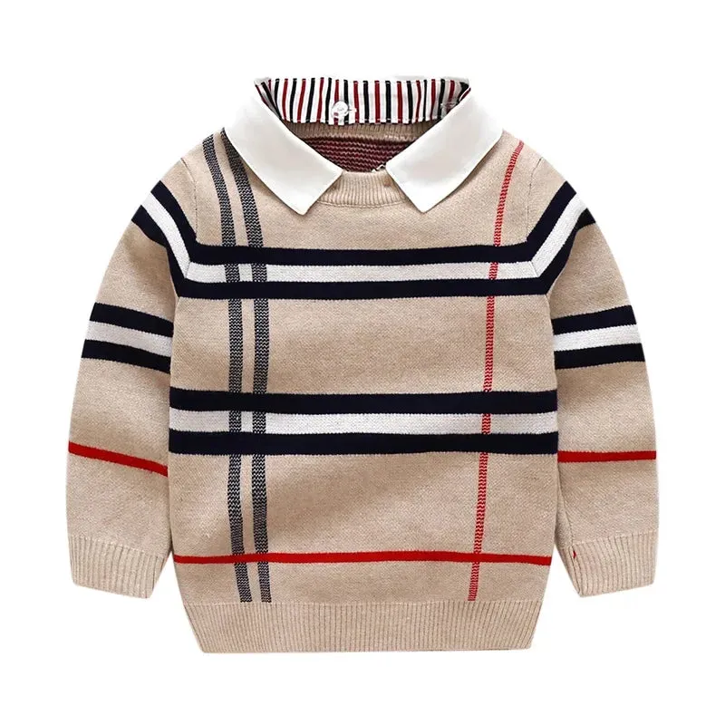 Boys Plaid Sweater