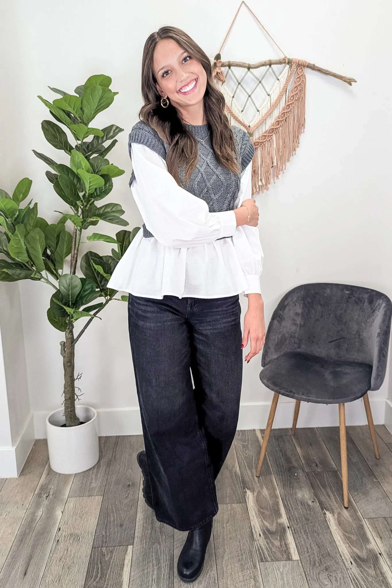 BP Cable Knit Vest-Shirt