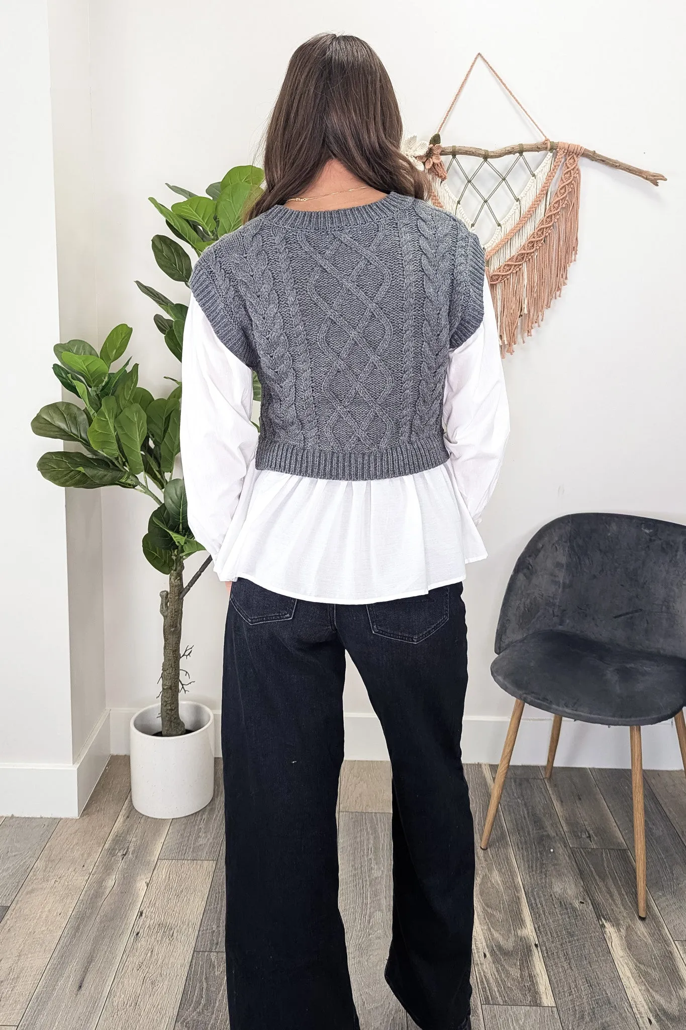 BP Cable Knit Vest-Shirt