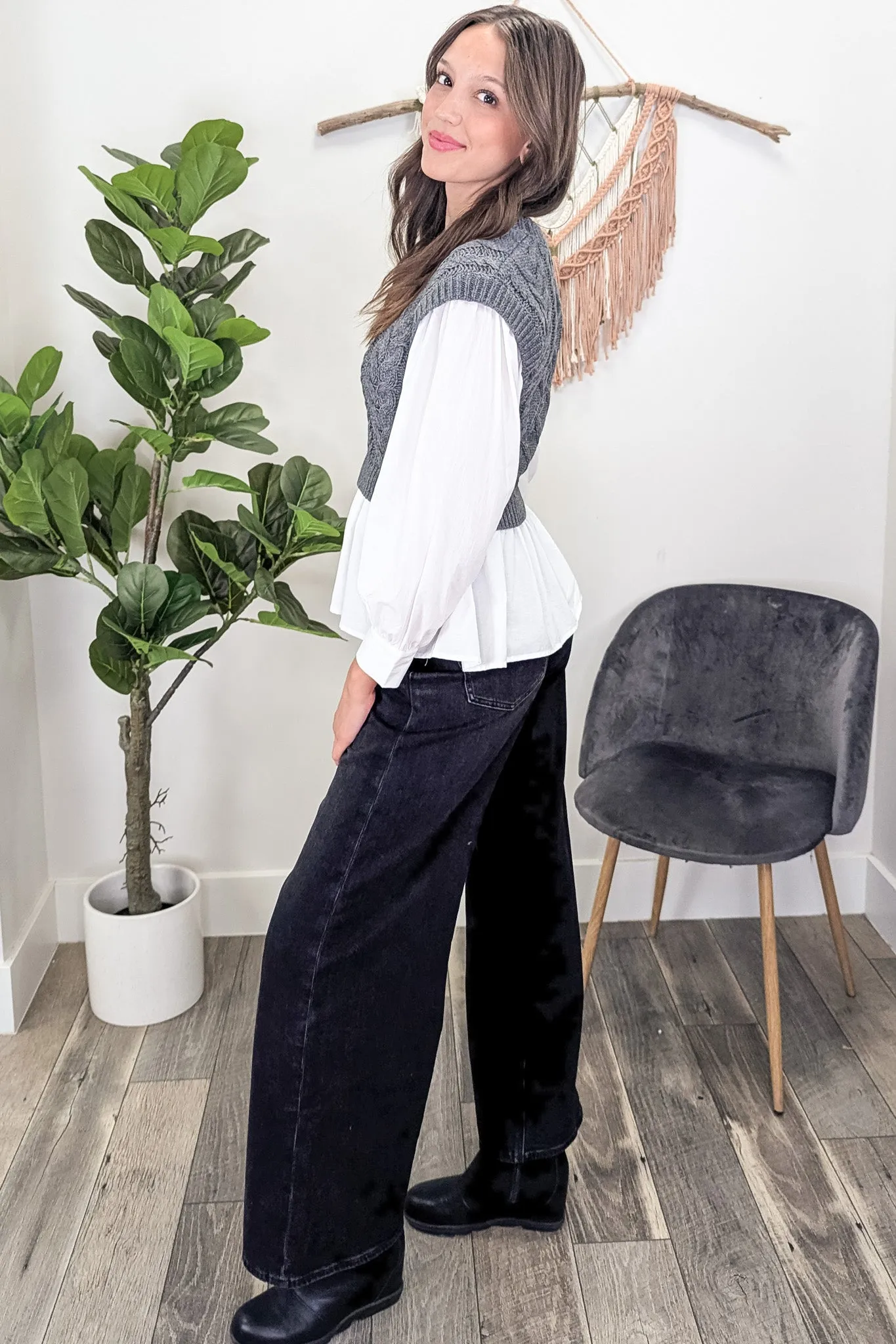 BP Cable Knit Vest-Shirt