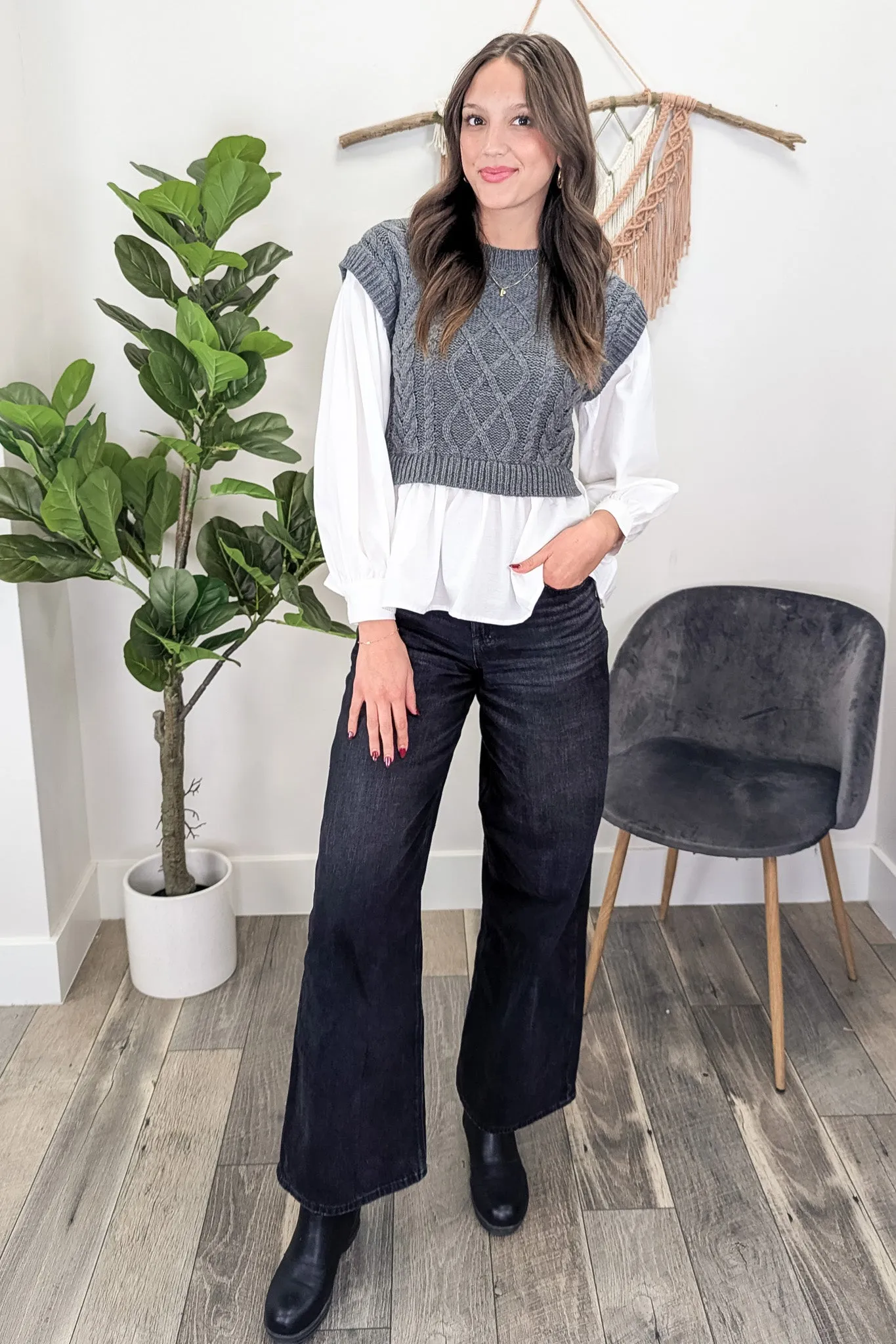 BP Cable Knit Vest-Shirt