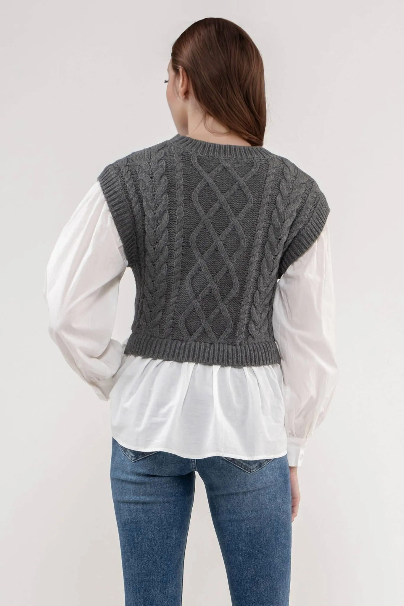 BP Cable Knit Vest-Shirt