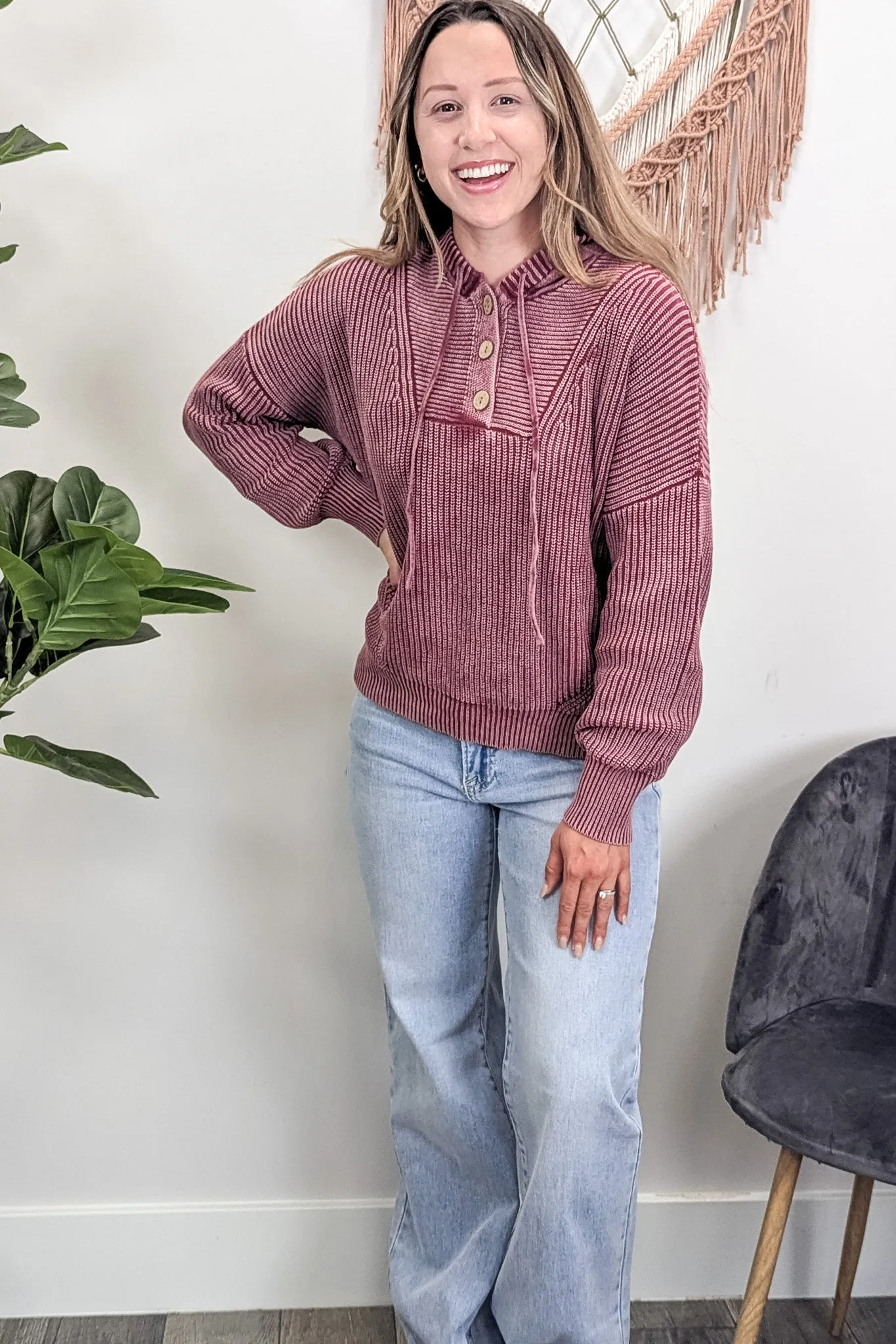 BP Hooded Henley Sweatshirt