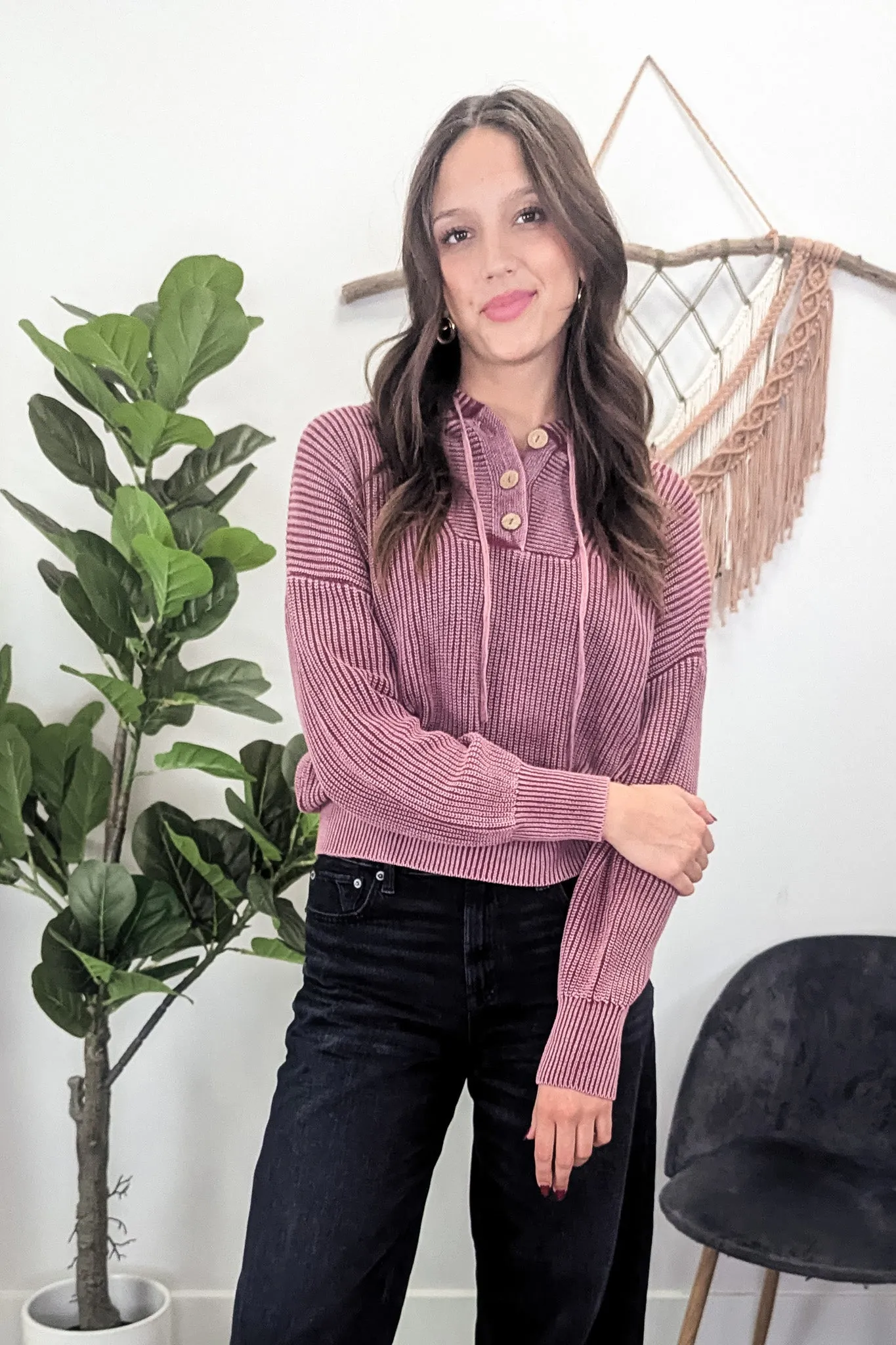 BP Hooded Henley Sweatshirt