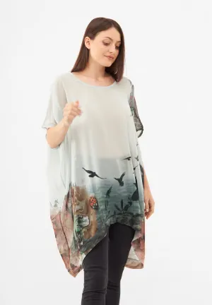 Bramble Blue Drape Dress