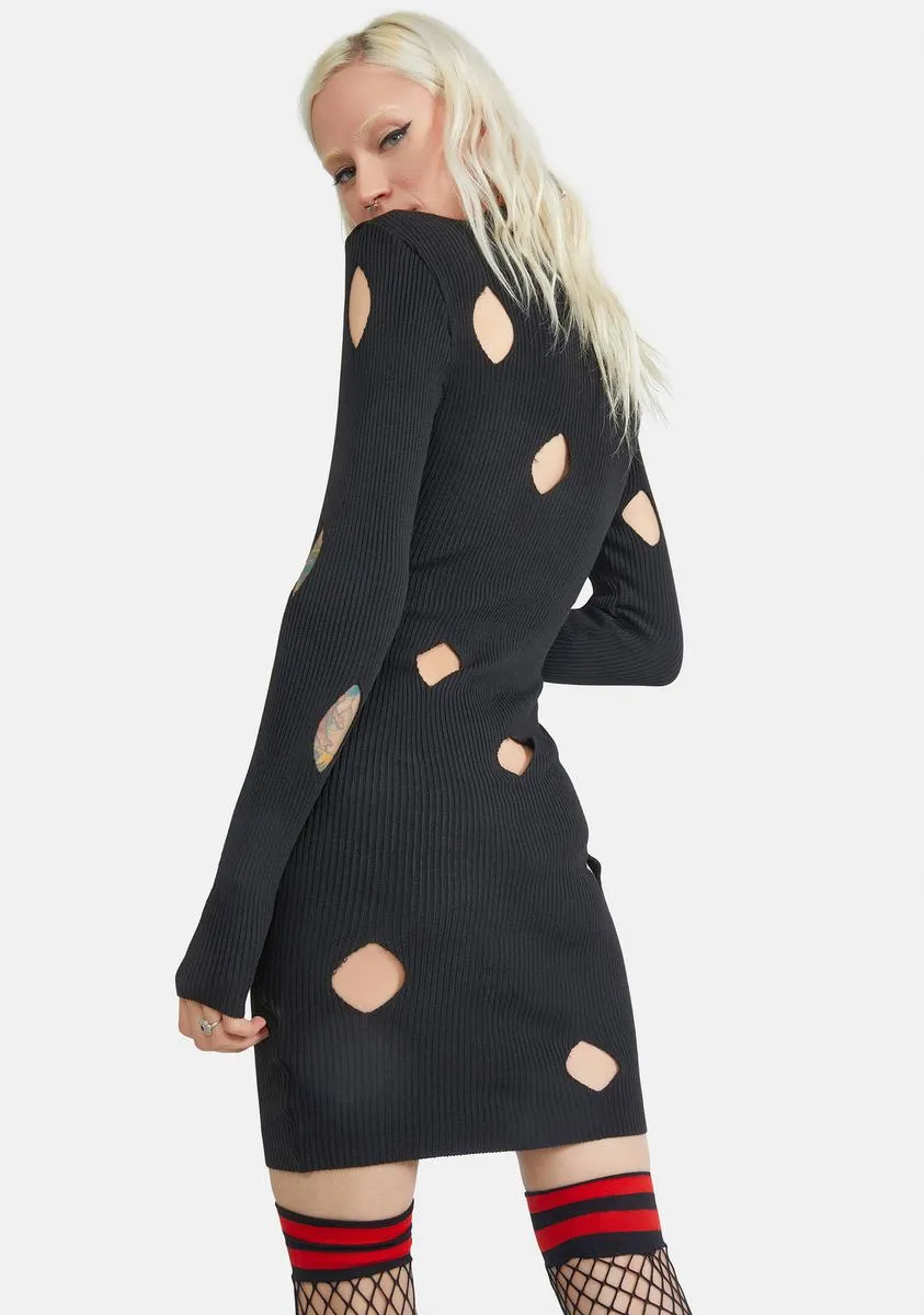 Break The Pattern Cutout Mini Dress