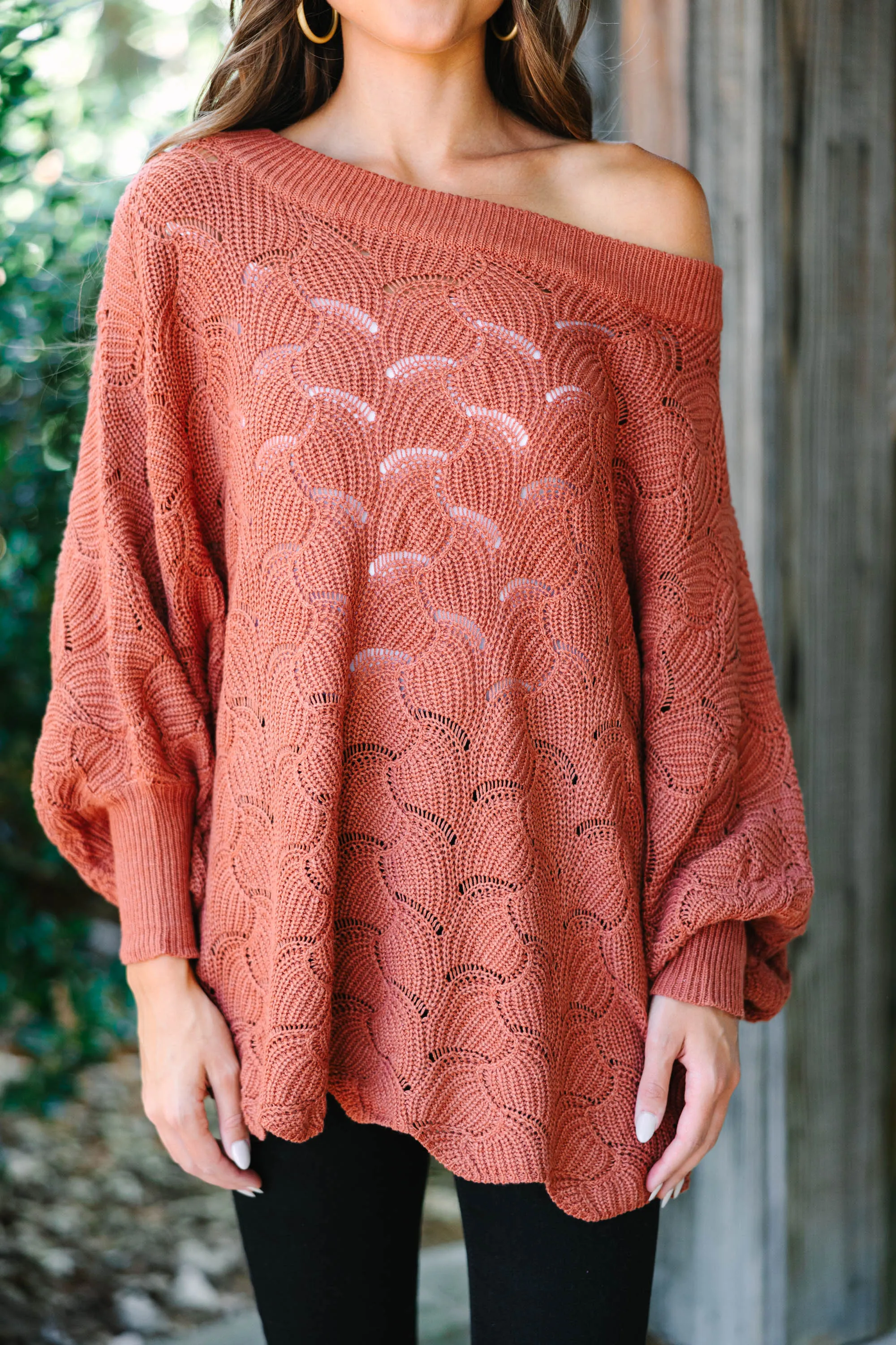 Breaking Free Ginger Orange Batwing Sweater