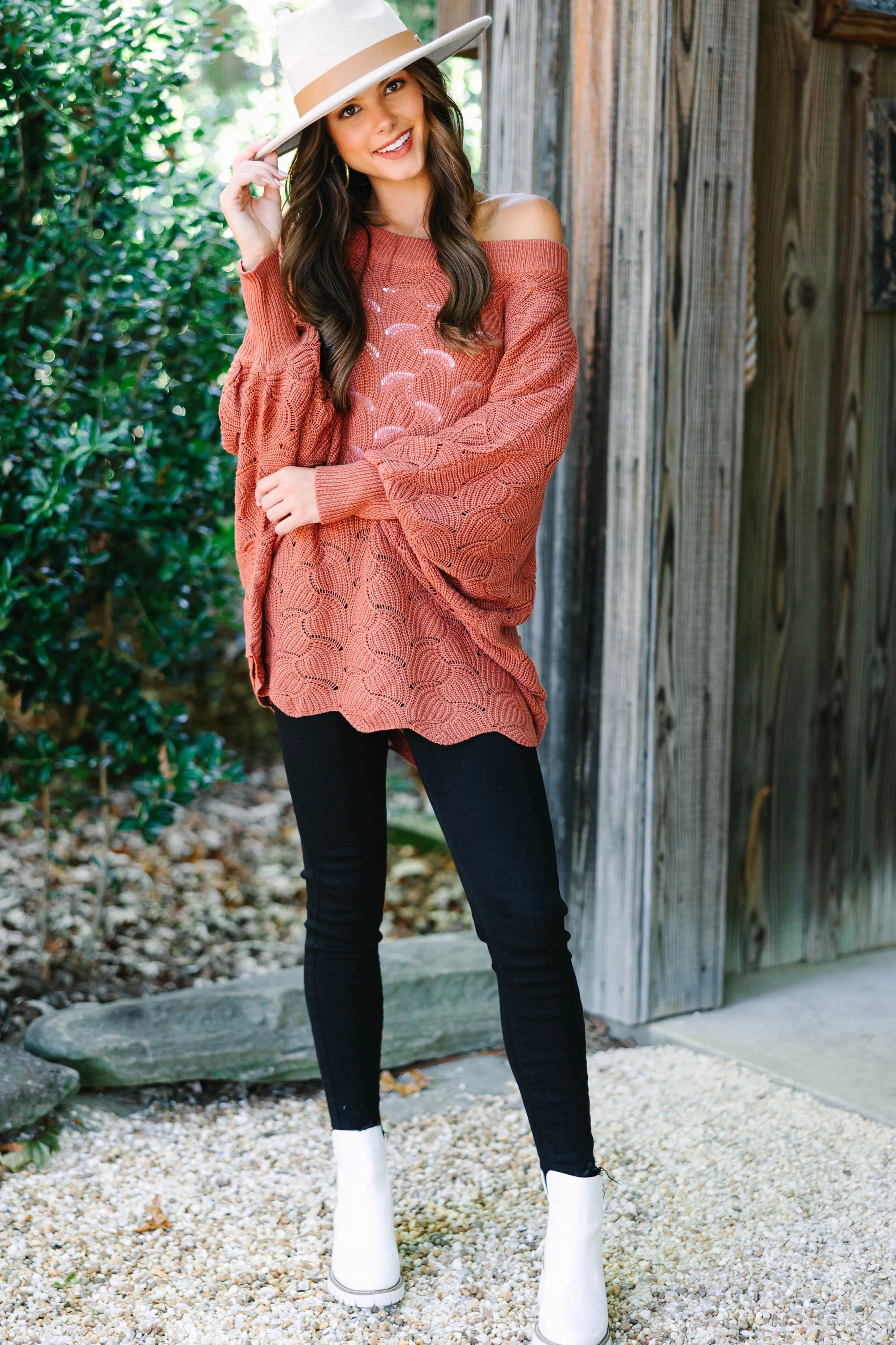 Breaking Free Ginger Orange Batwing Sweater
