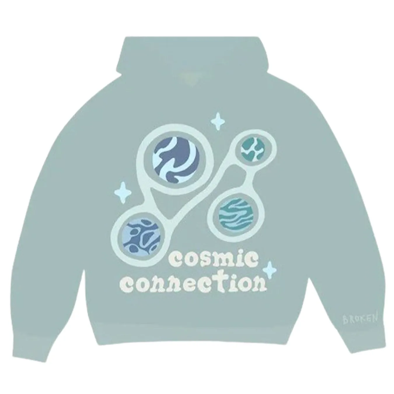 Broken Planet Hoodie 'Cosmic Connection' - Arctic