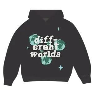 Broken Planet Hoodie 'Different Worlds' - Onyx