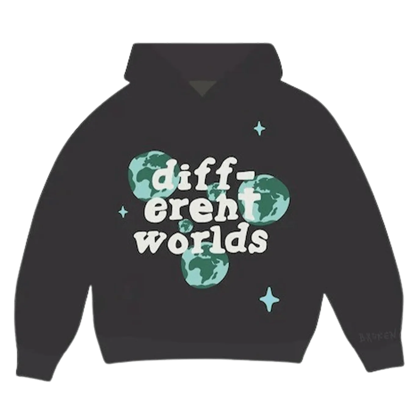 Broken Planet Hoodie 'Different Worlds' - Onyx