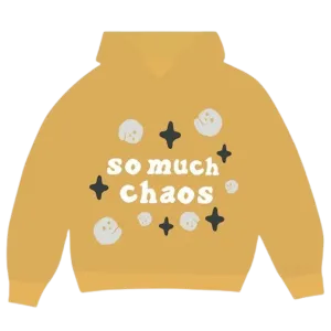 Broken Planet Hoodie 'So Much Chaos' - Mustard Yellow