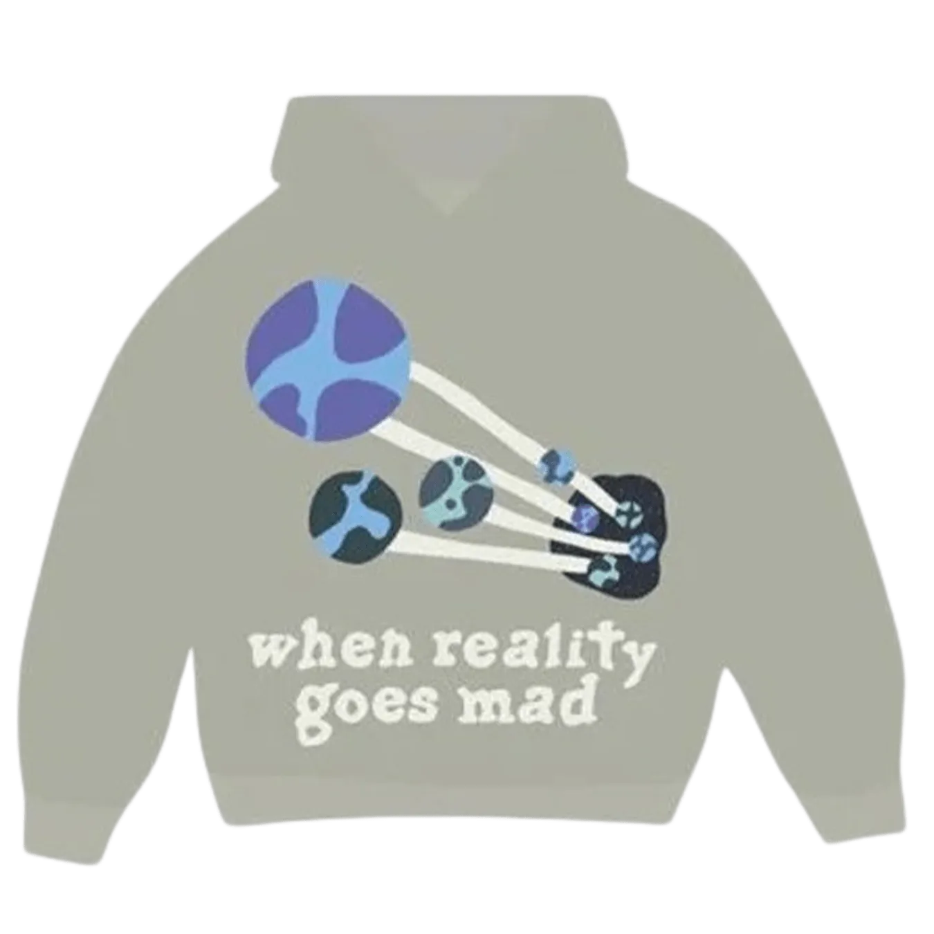 Broken Planet Hoodie 'When Reality Goes Mad' - Grey