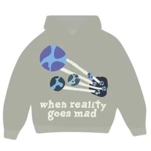 Broken Planet Hoodie 'When Reality Goes Mad' - Grey