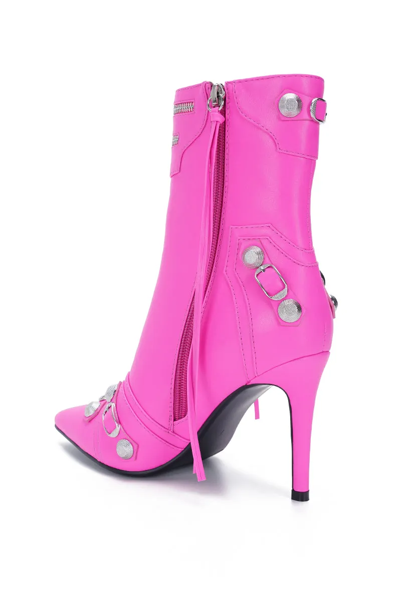 BROOKLYN-HOTPINK STILETTO BOOTIE