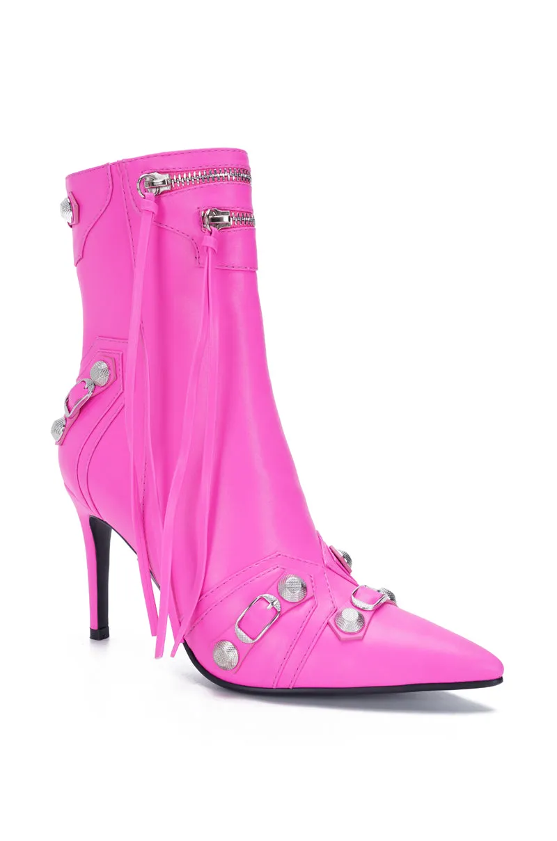 BROOKLYN-HOTPINK STILETTO BOOTIE