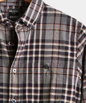 Brown and Black Check Button Down Shirt