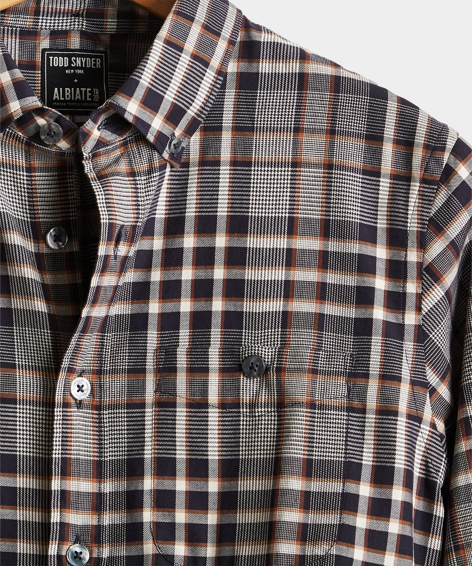 Brown and Black Check Button Down Shirt