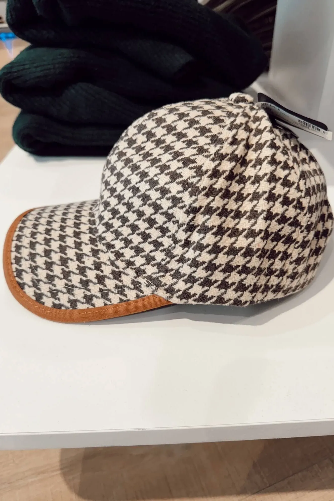 Brown Houndstooth Hat