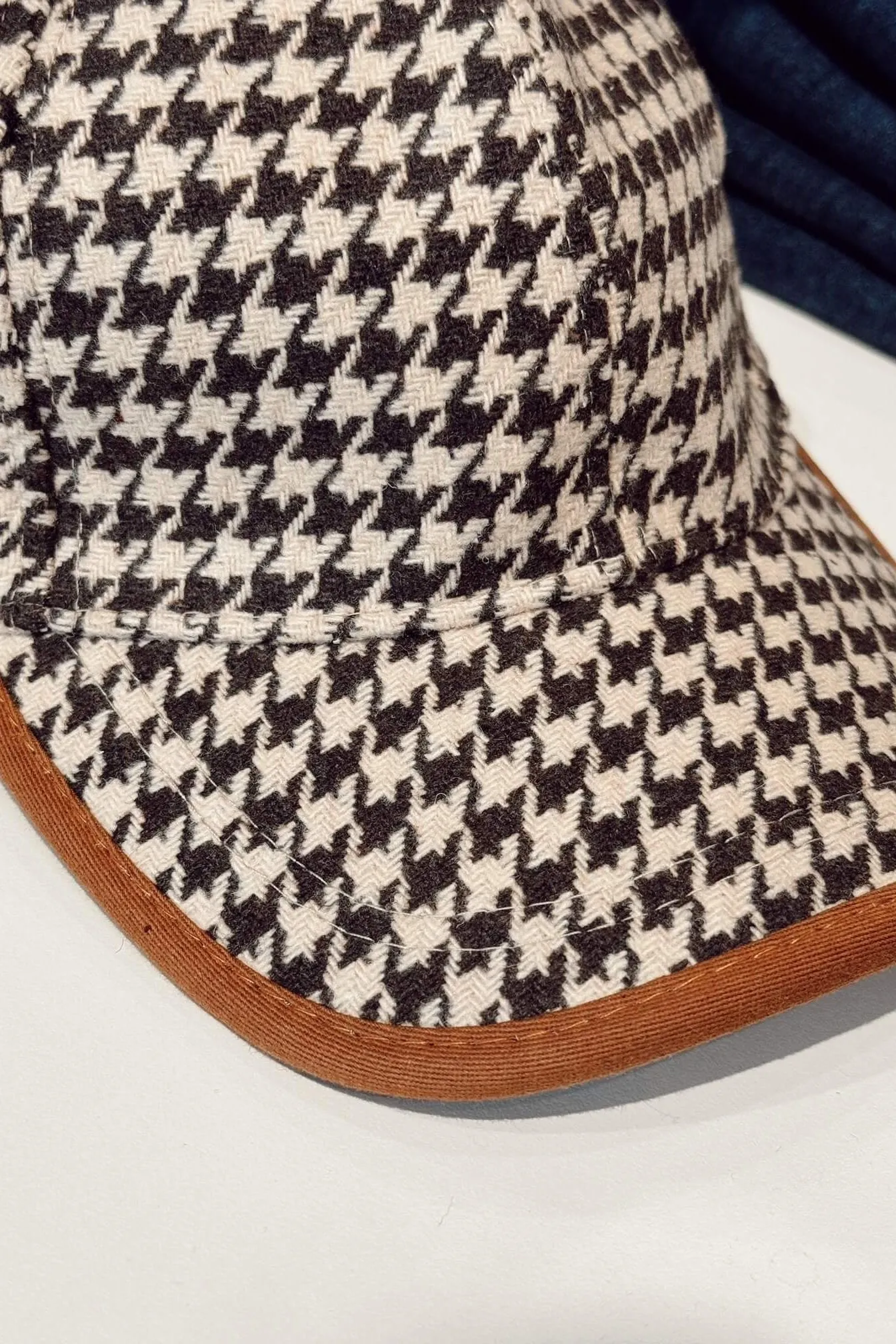 Brown Houndstooth Hat