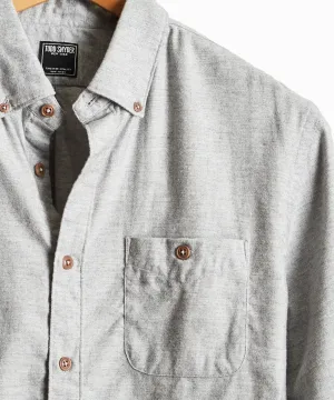 Brushed Cotton Cashmere Twill Shirt in Grey