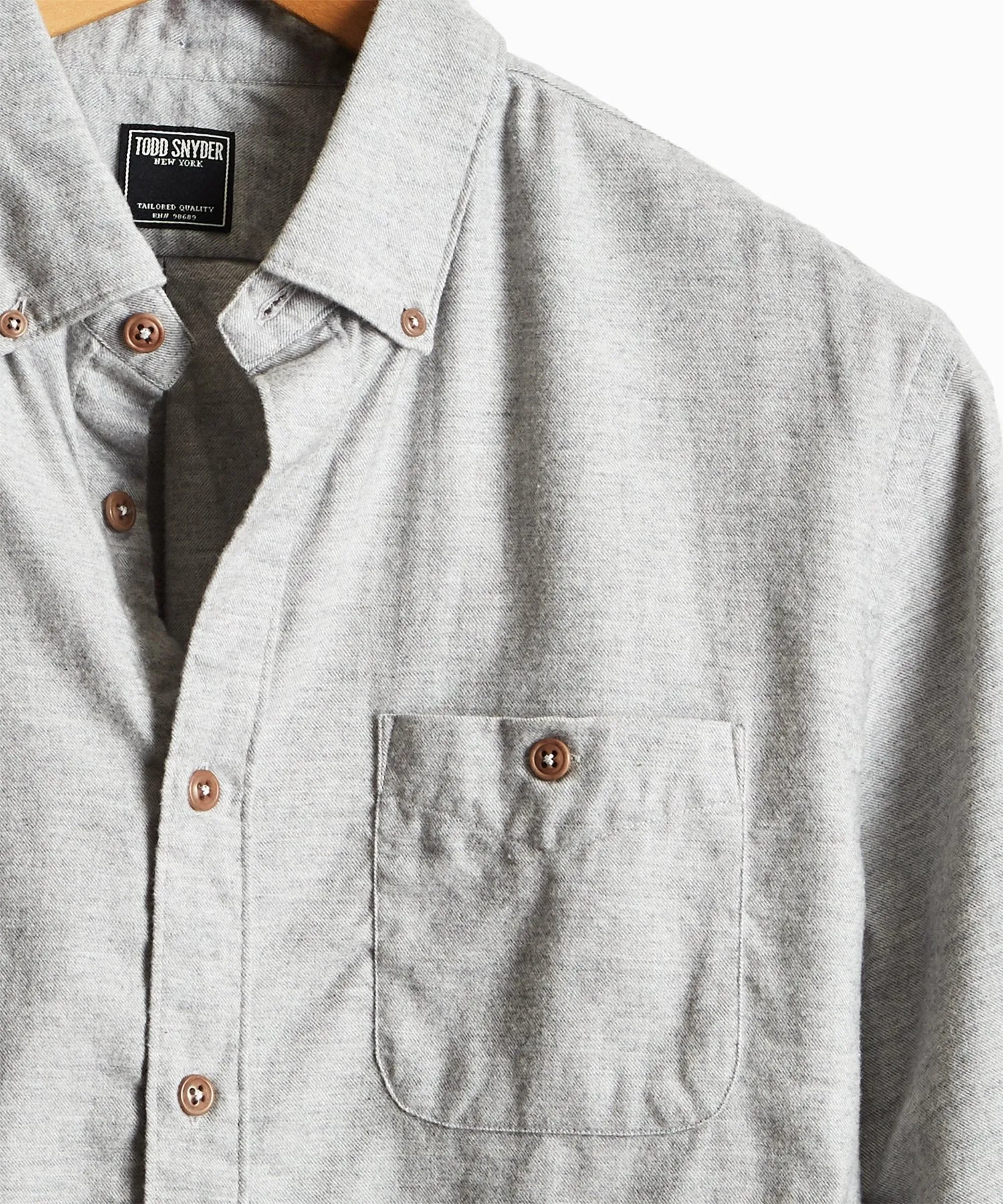 Brushed Cotton Cashmere Twill Shirt in Grey
