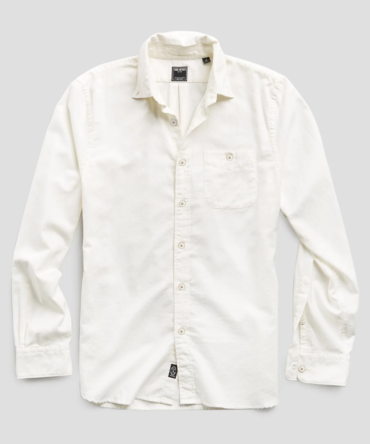 Brushed Cotton Cashmere Twill Shirt in Ivory
