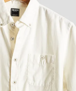 Brushed Cotton Cashmere Twill Shirt in Ivory