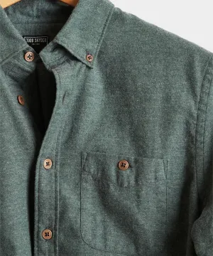 Brushed Cotton Cashmere Twill Shirt in Olive