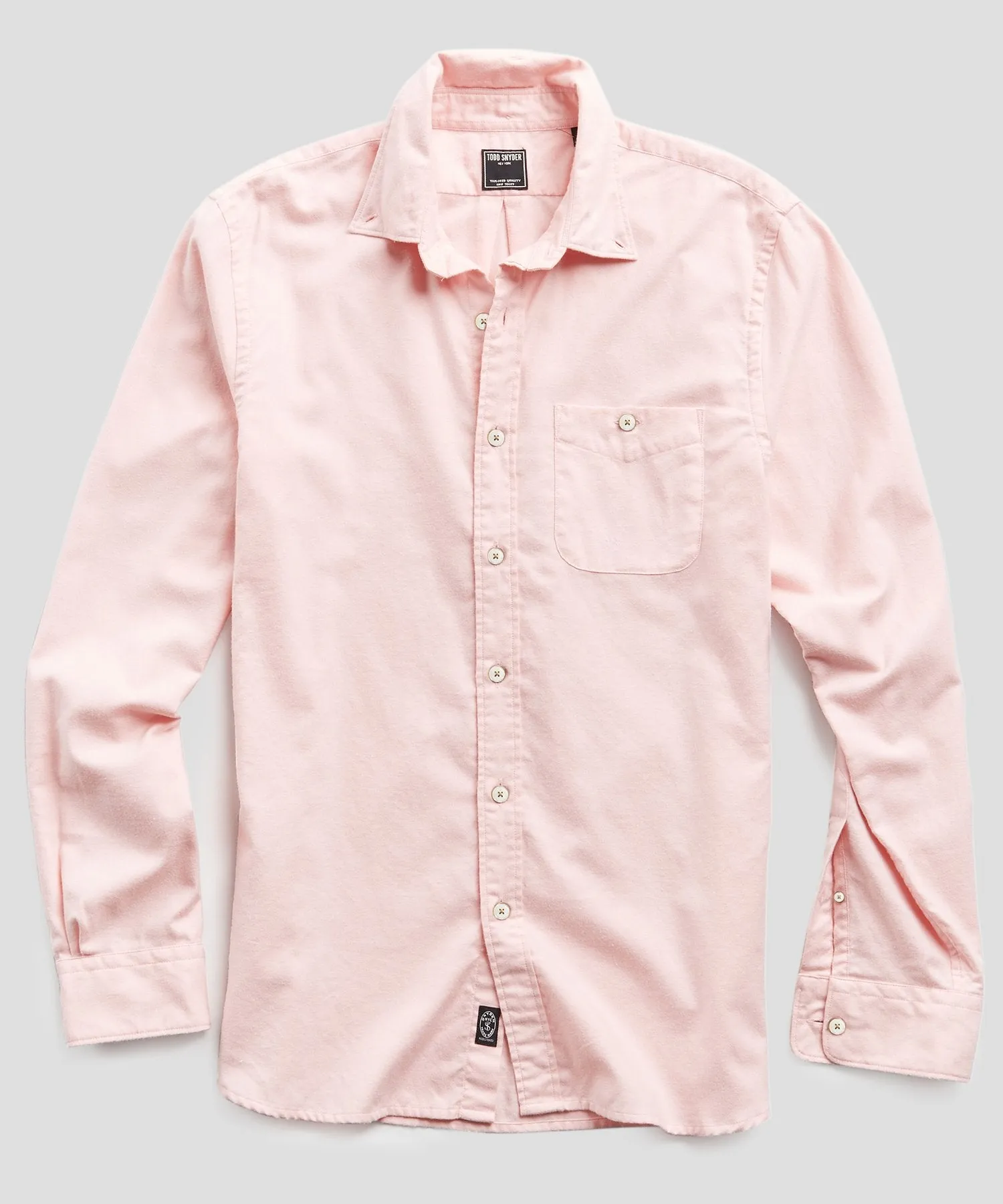Brushed Cotton Cashmere Twill Shirt in Pink