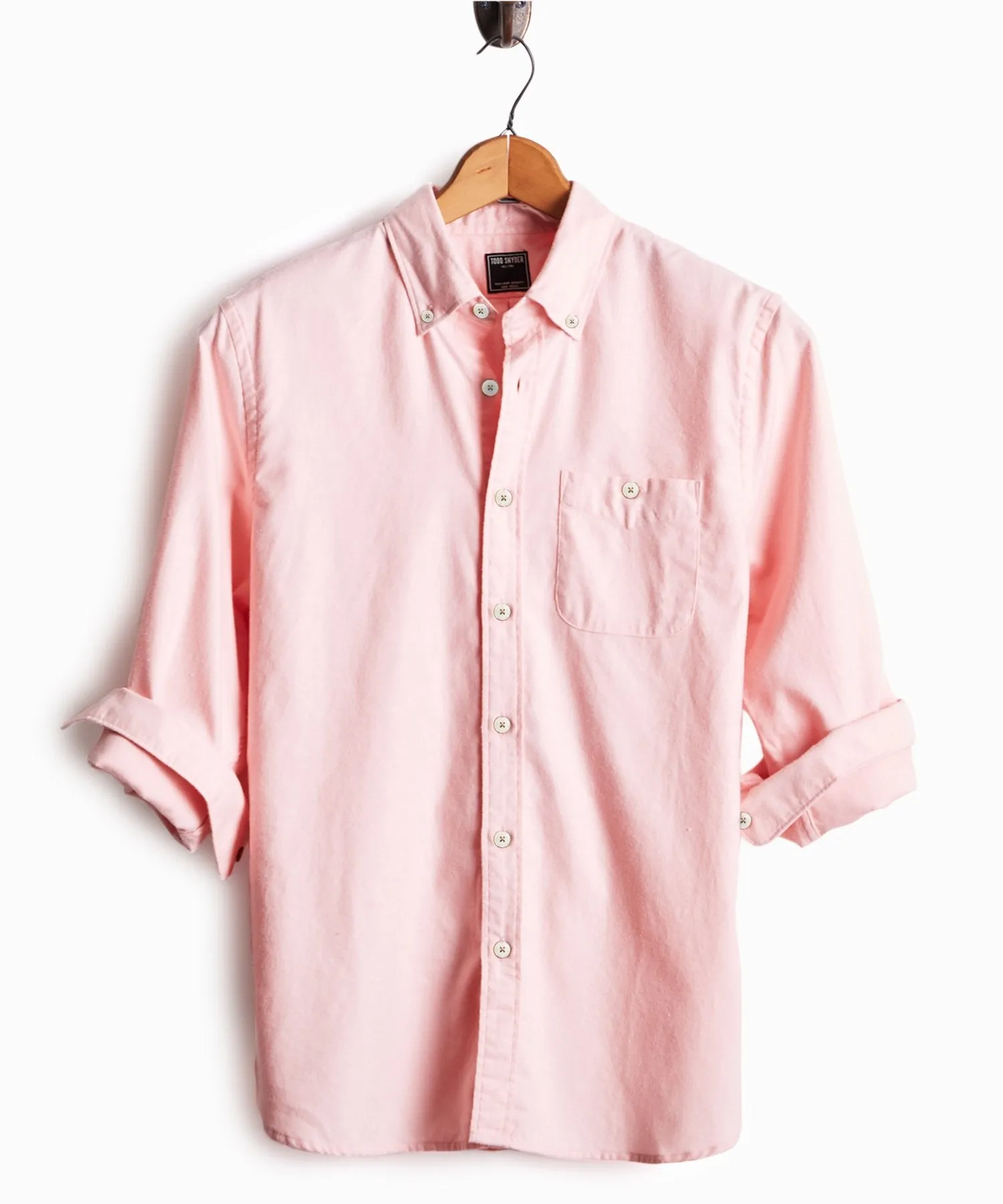 Brushed Cotton Cashmere Twill Shirt in Pink