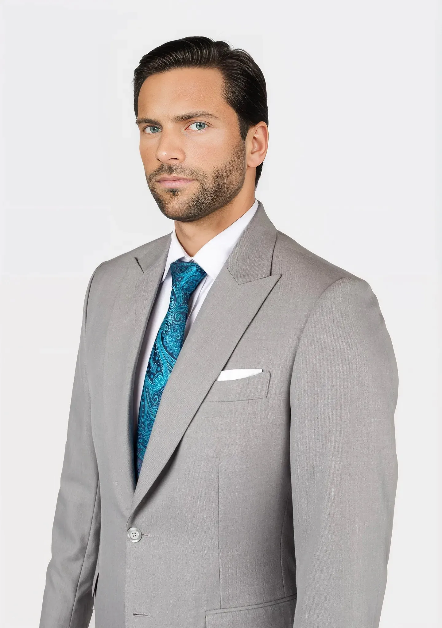 Bryant Harbor Grey Sharkskin Suit