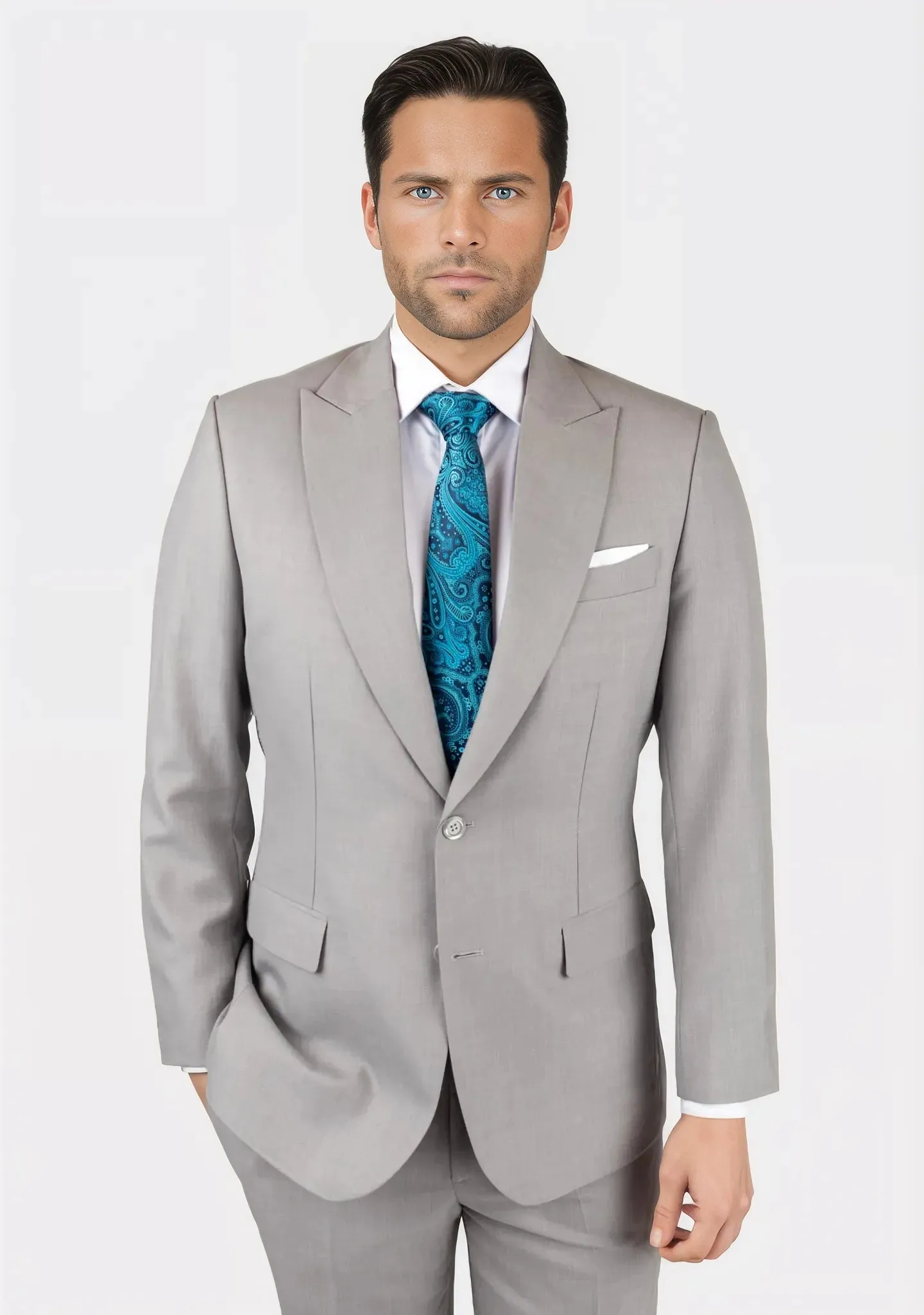 Bryant Harbor Grey Sharkskin Suit