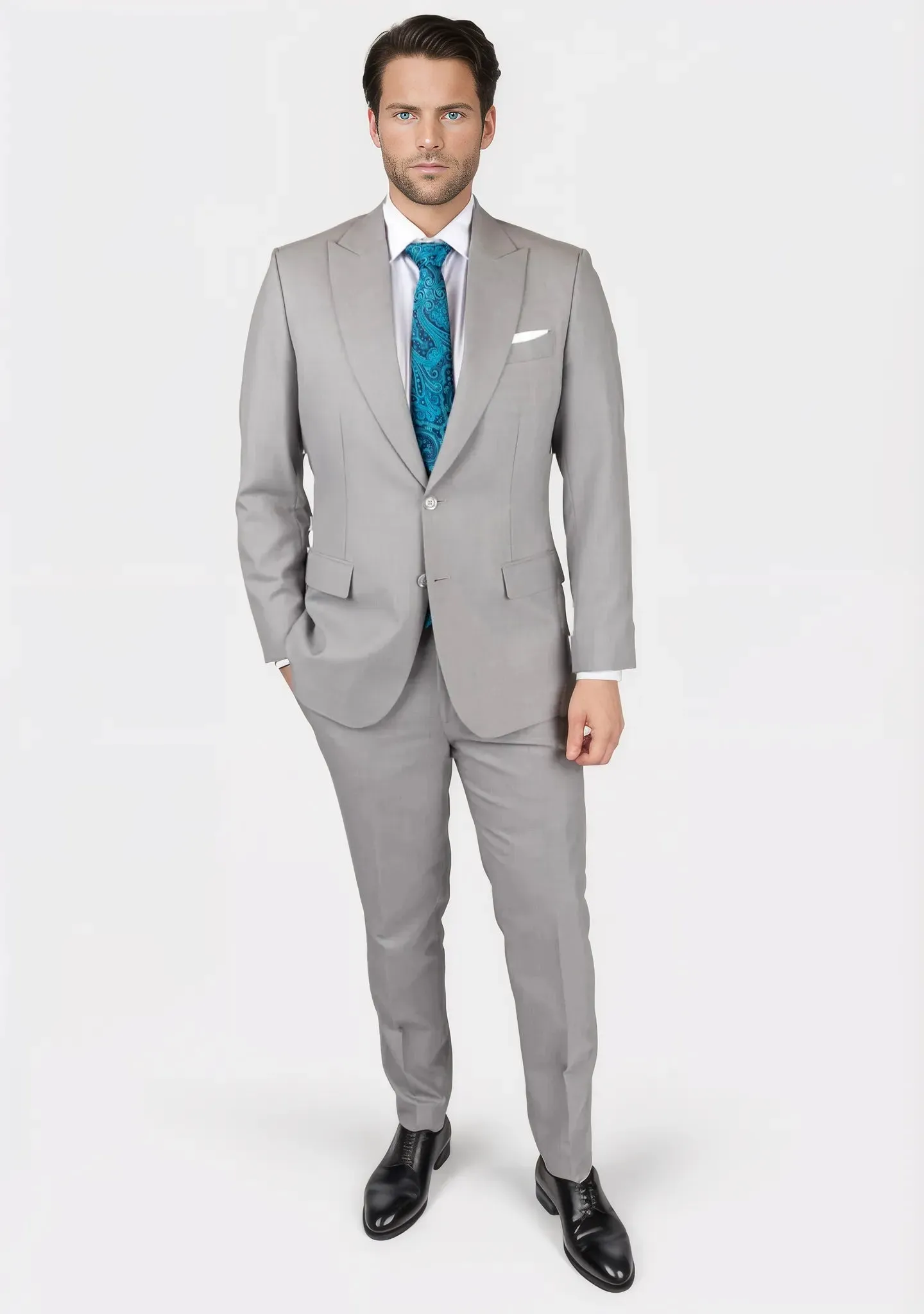 Bryant Harbor Grey Sharkskin Suit