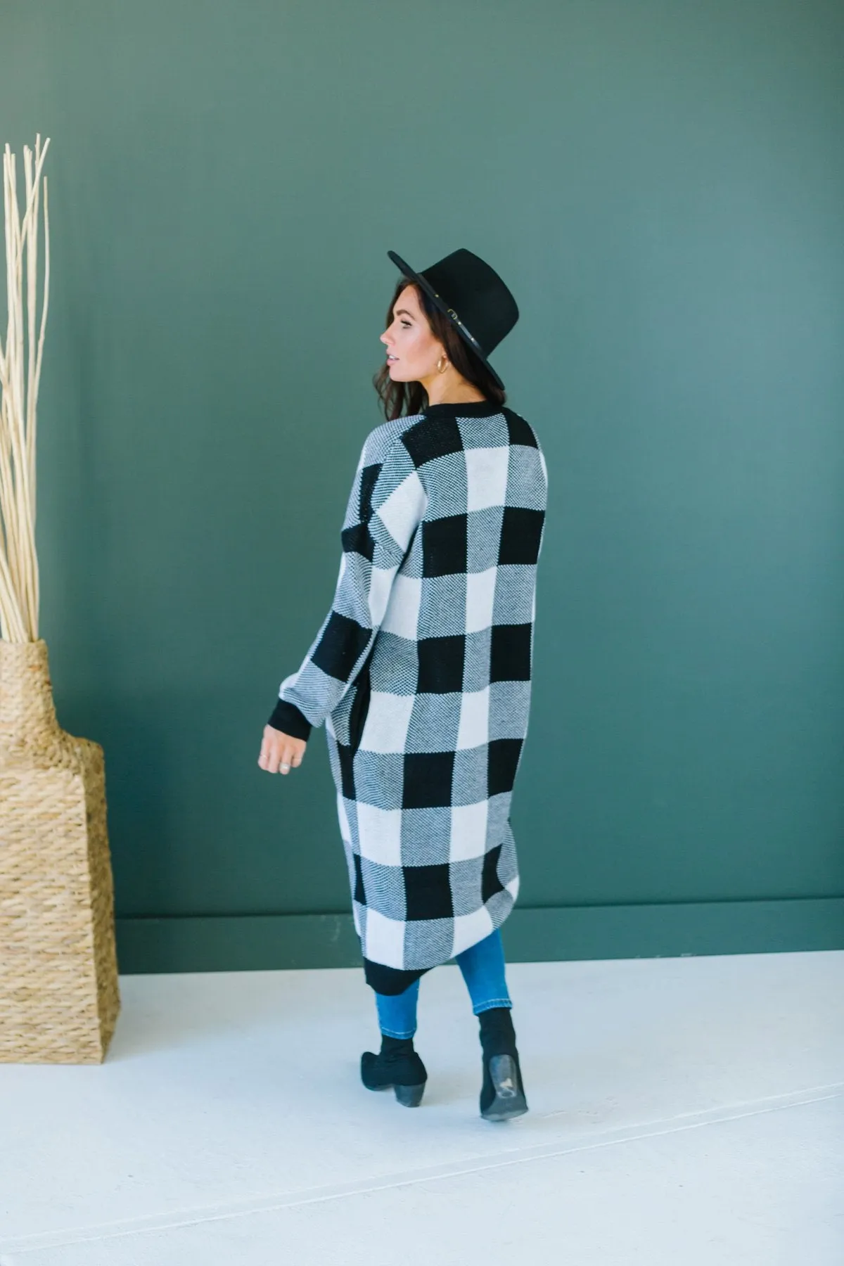 Buffalo Plaid Sweater Cardigan