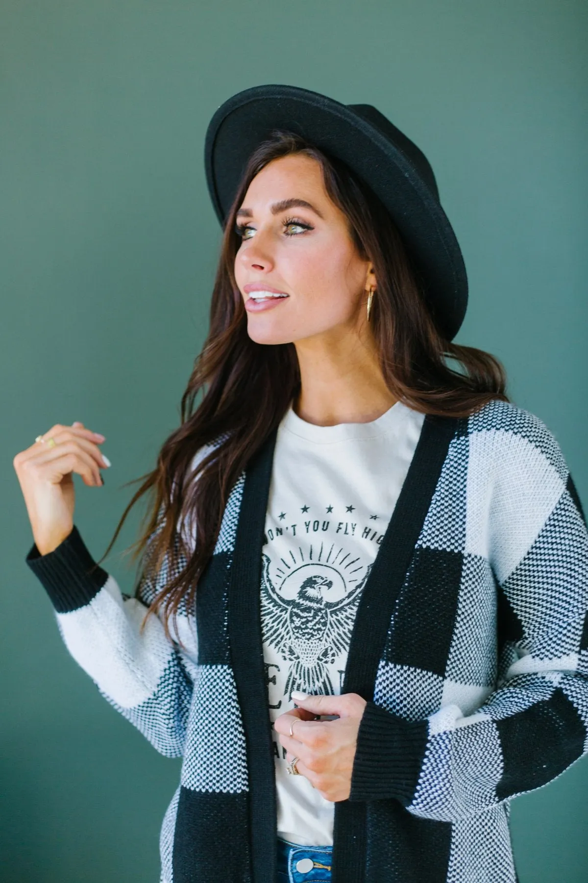 Buffalo Plaid Sweater Cardigan