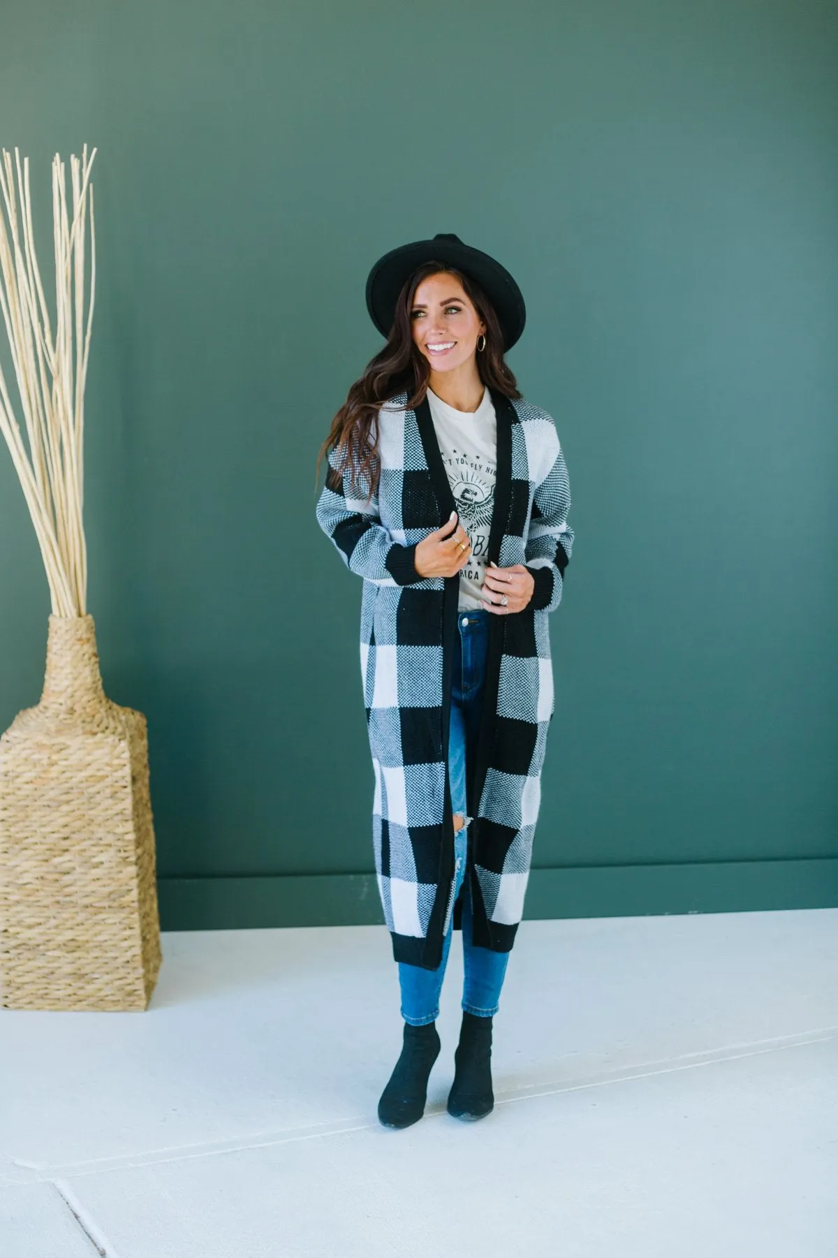Buffalo Plaid Sweater Cardigan