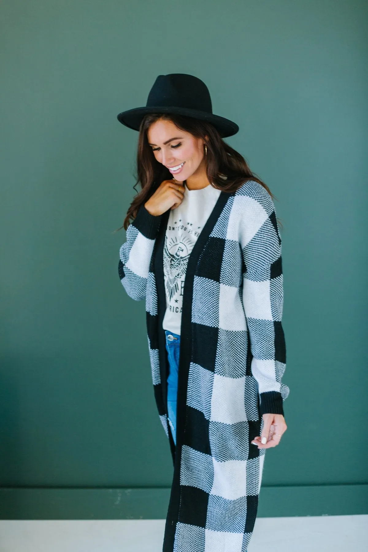Buffalo Plaid Sweater Cardigan