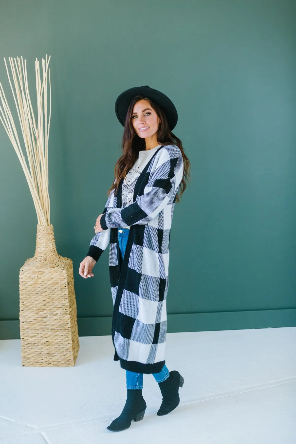 Buffalo Plaid Sweater Cardigan