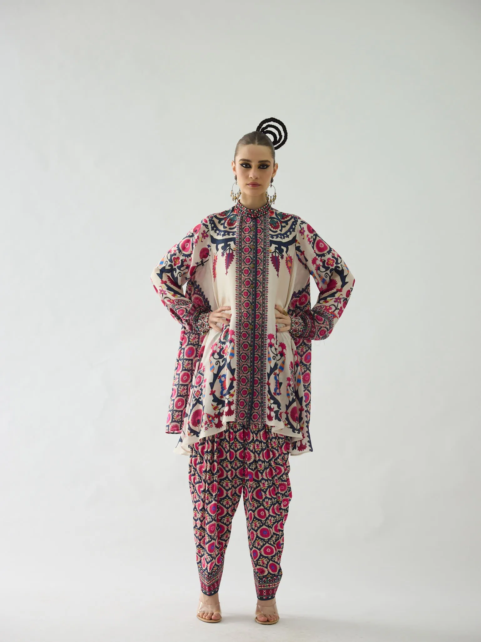 Bukhara Raspberry Nilofer Tunic Set