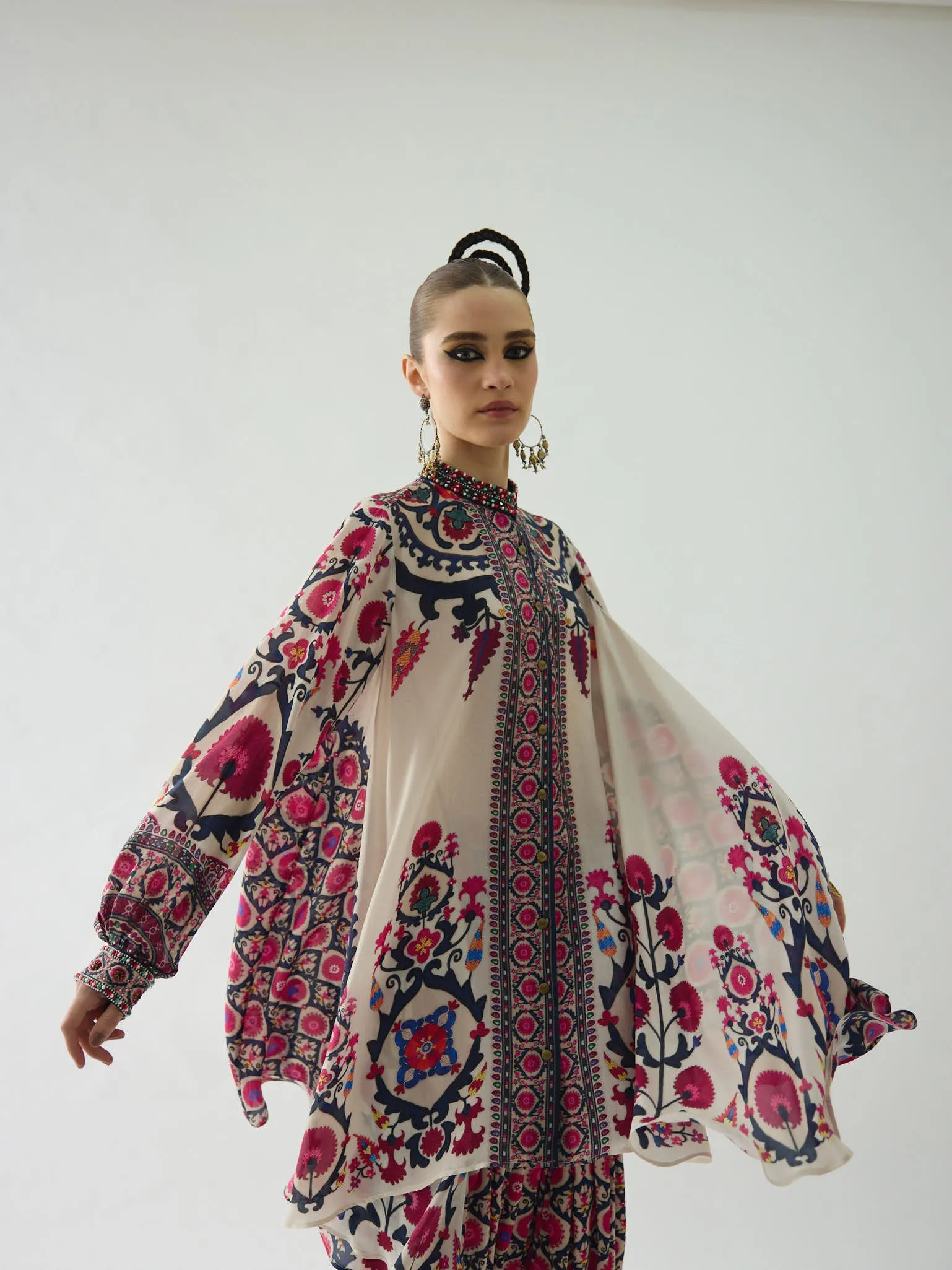 Bukhara Raspberry Nilofer Tunic Set