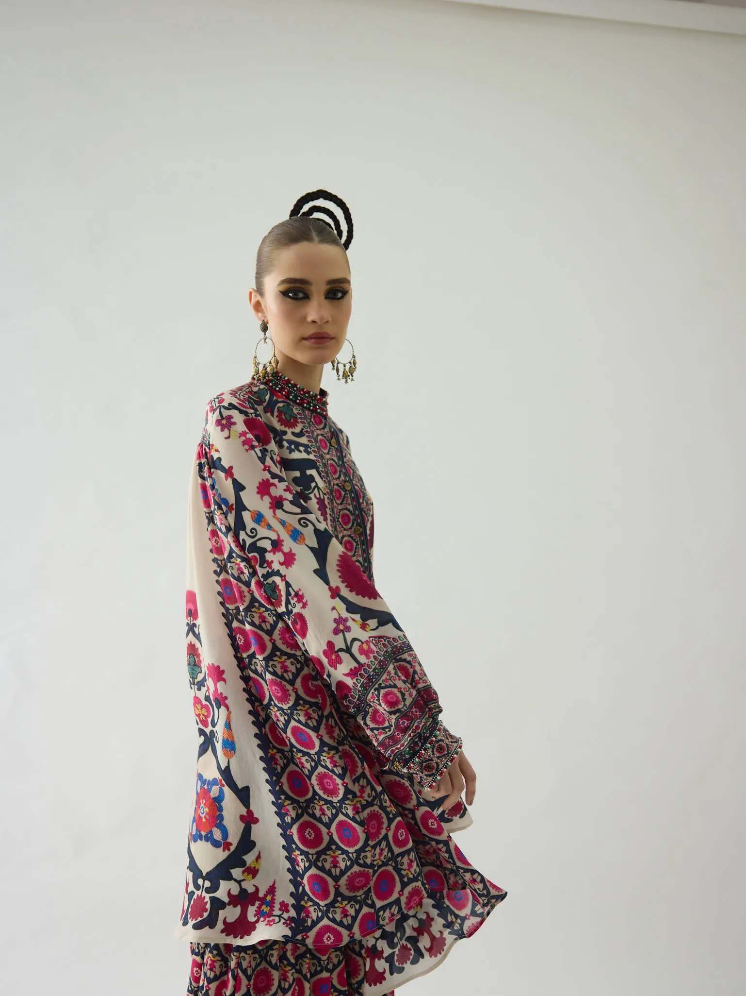 Bukhara Raspberry Nilofer Tunic Set