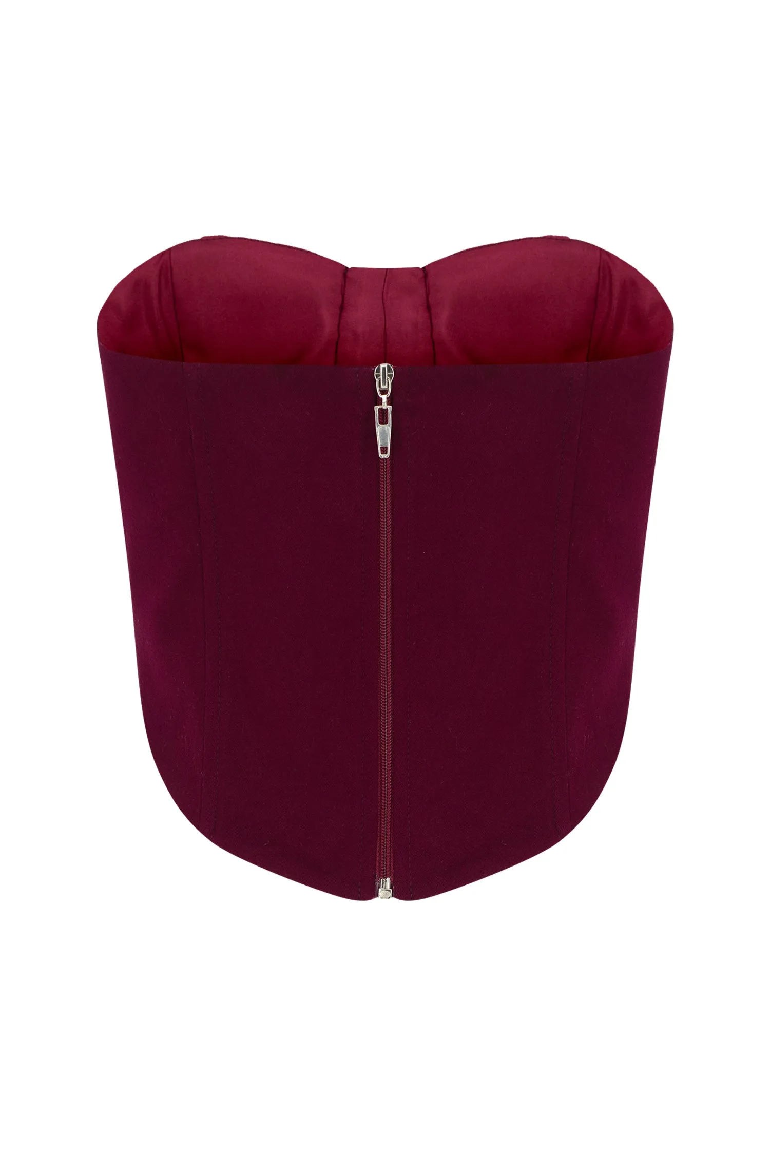 BURGUNDY STRAPLESS BUSTIER