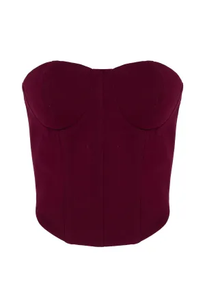BURGUNDY STRAPLESS BUSTIER
