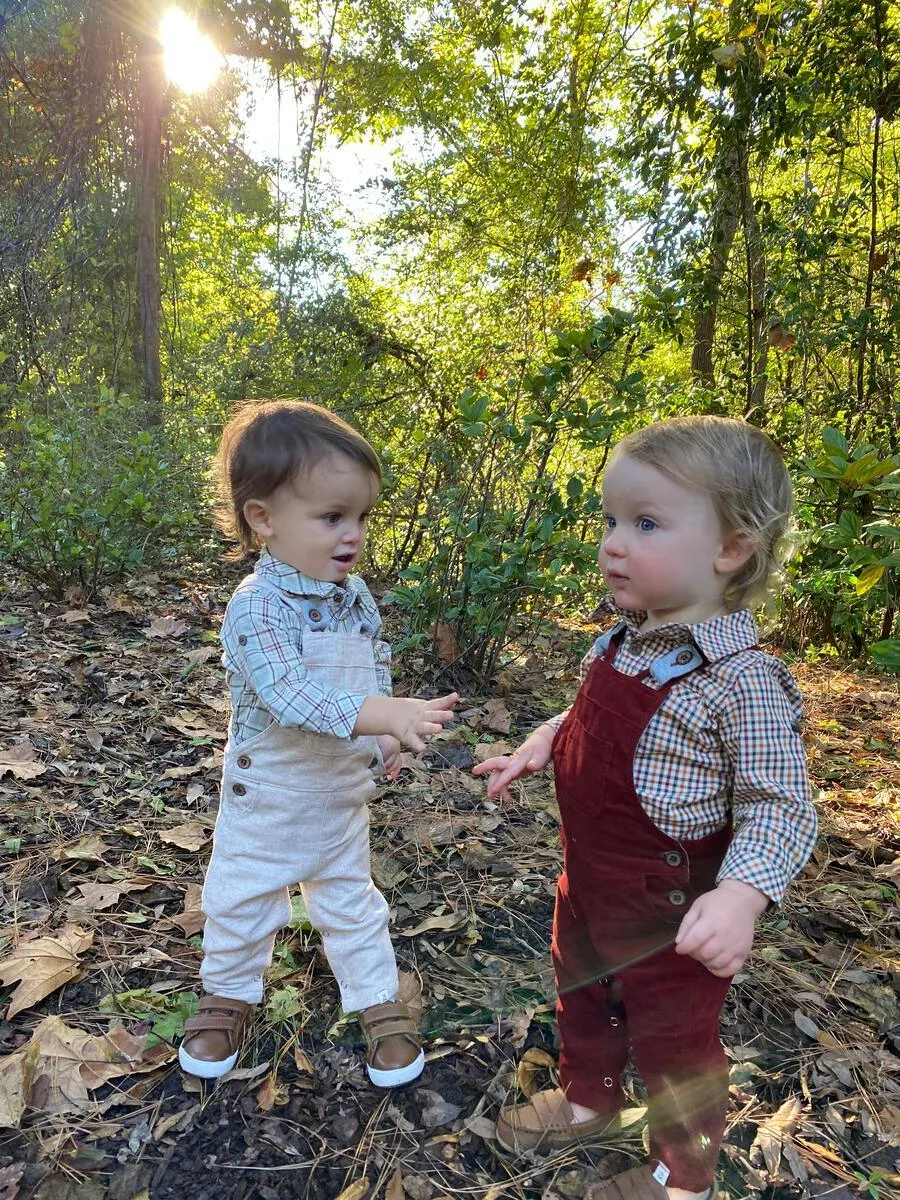 Button Down Cotton Onesie | Jasper Navy Gold | Me and Henry